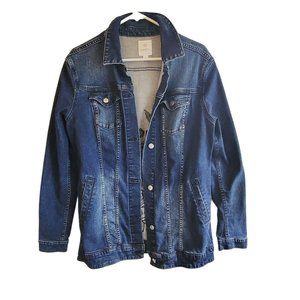 Black Rose Embroidered Jean Jacket